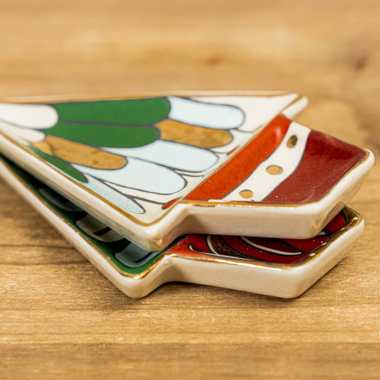 Tree Shaped Dish with Gold Accents