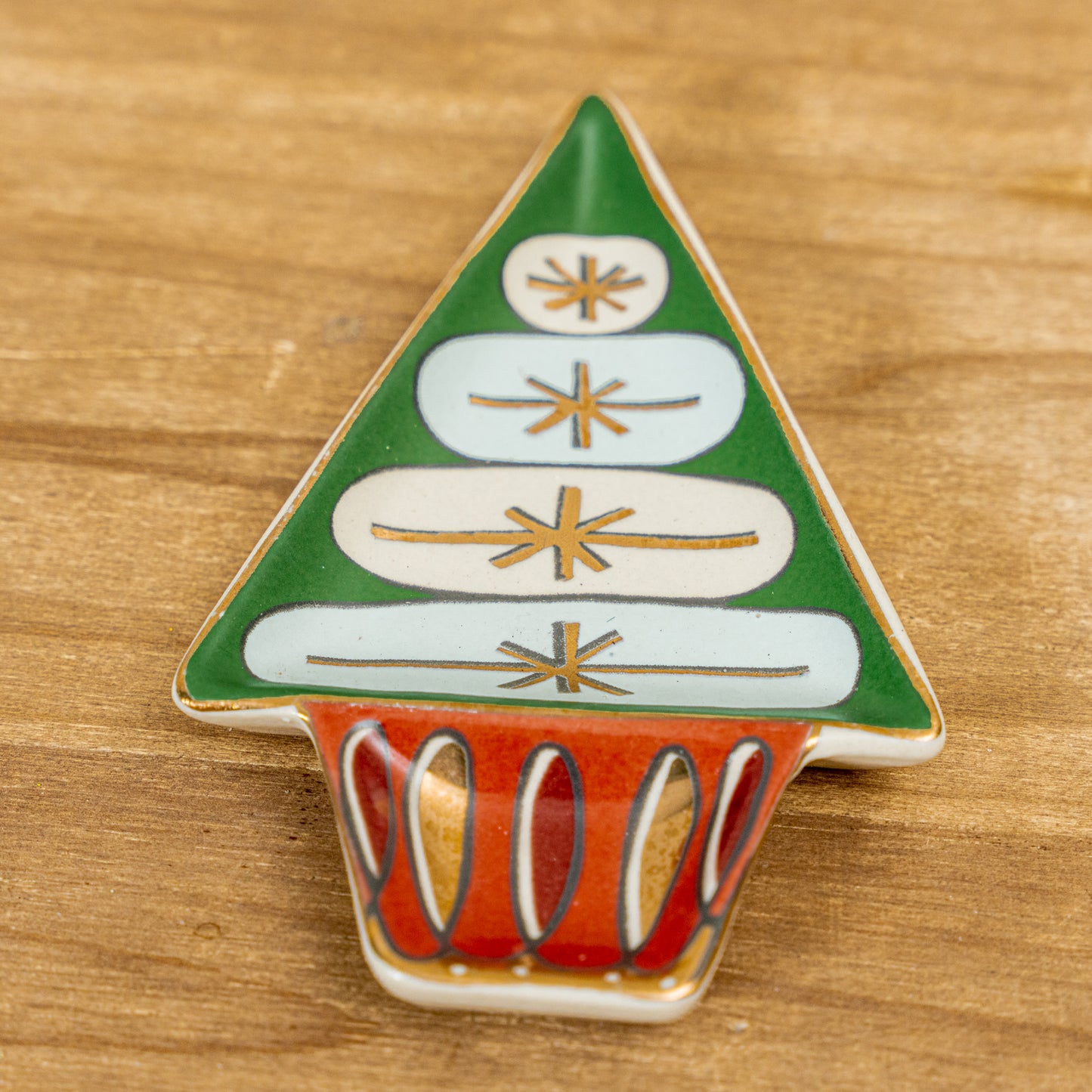 Tree Shaped Dish with Gold Accents