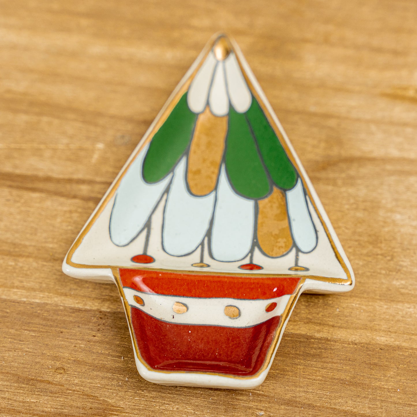 Tree Shaped Dish with Gold Accents