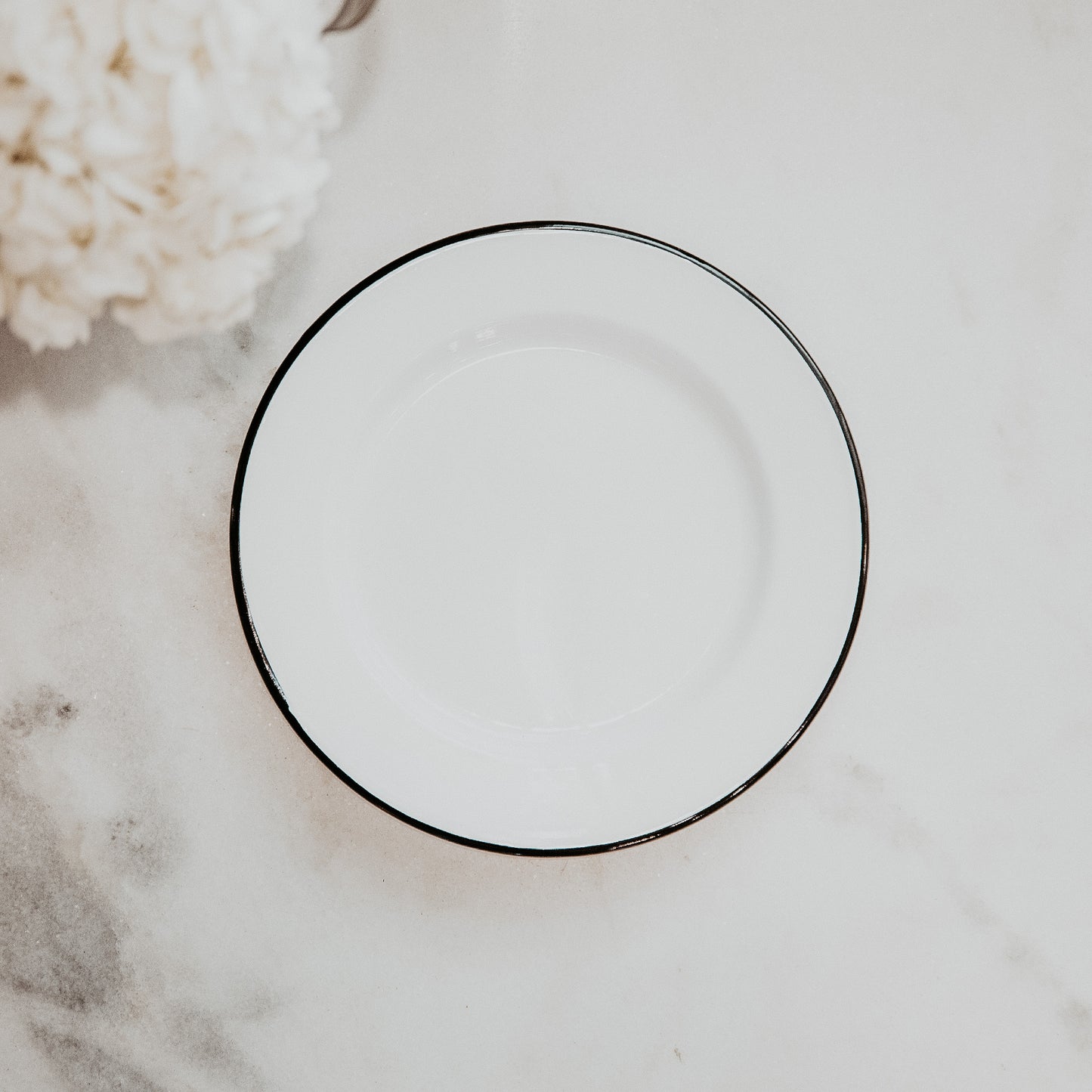 White Enamelware Salad Plate