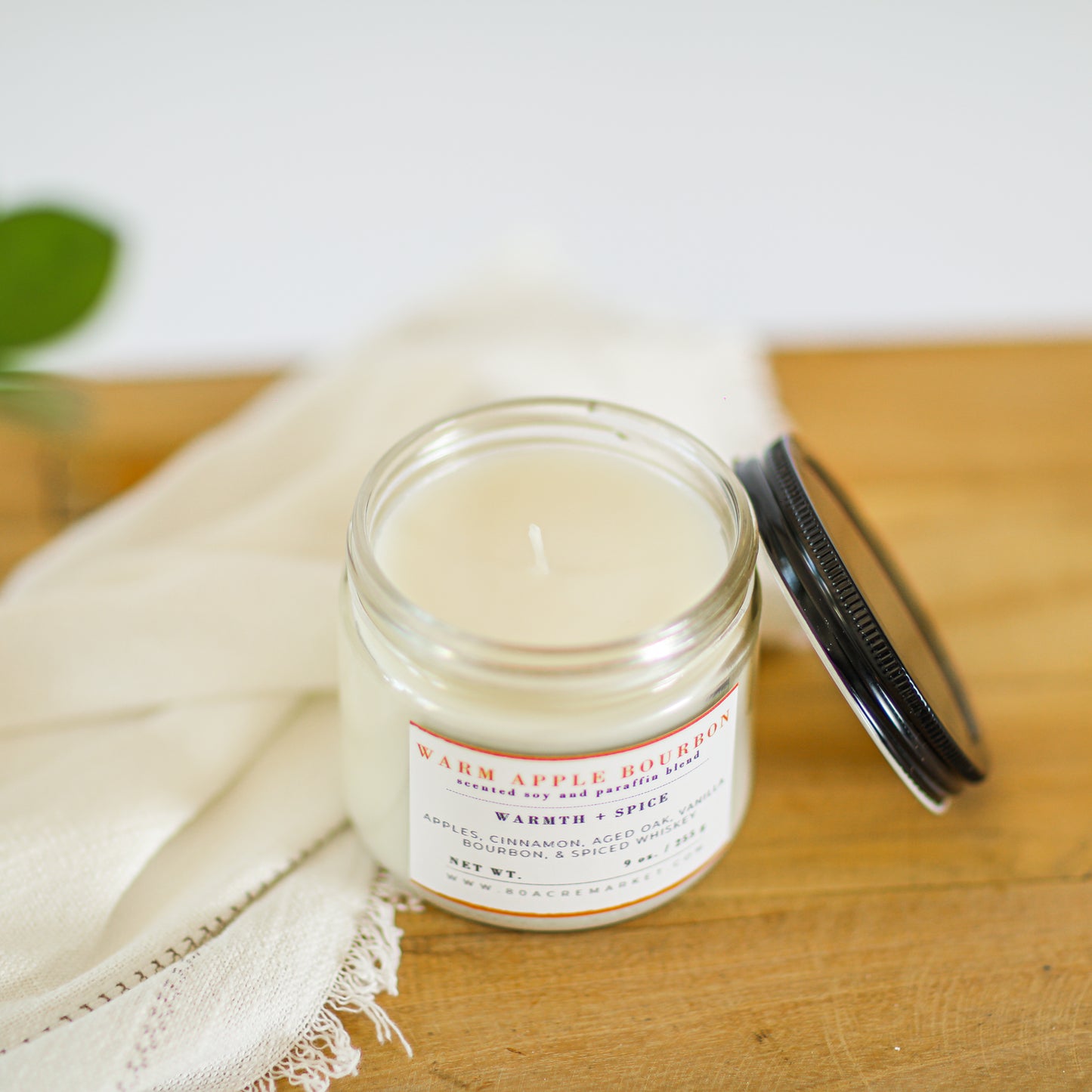 Warm Apple Bourbon Glass Candle