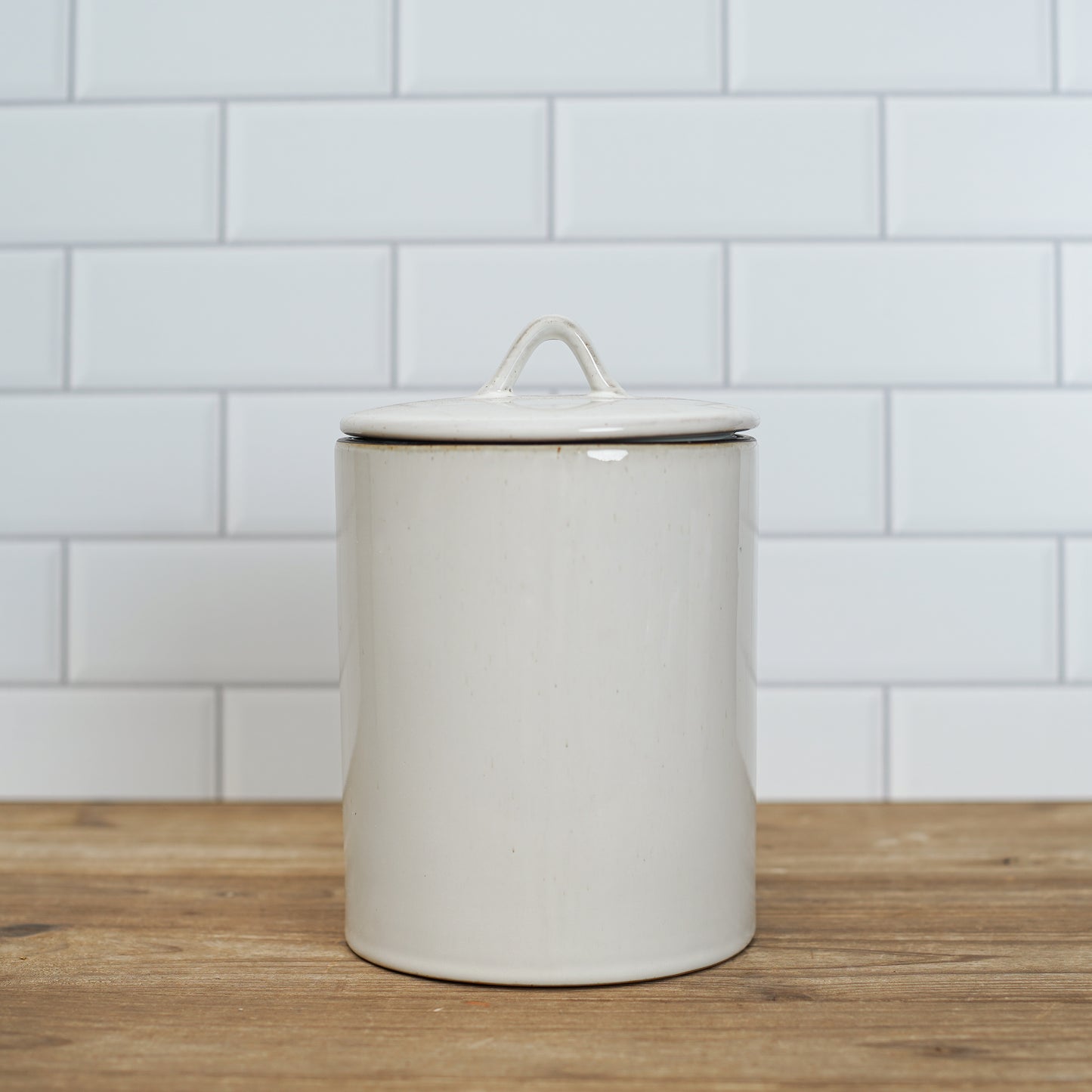 White Stoneware Canister