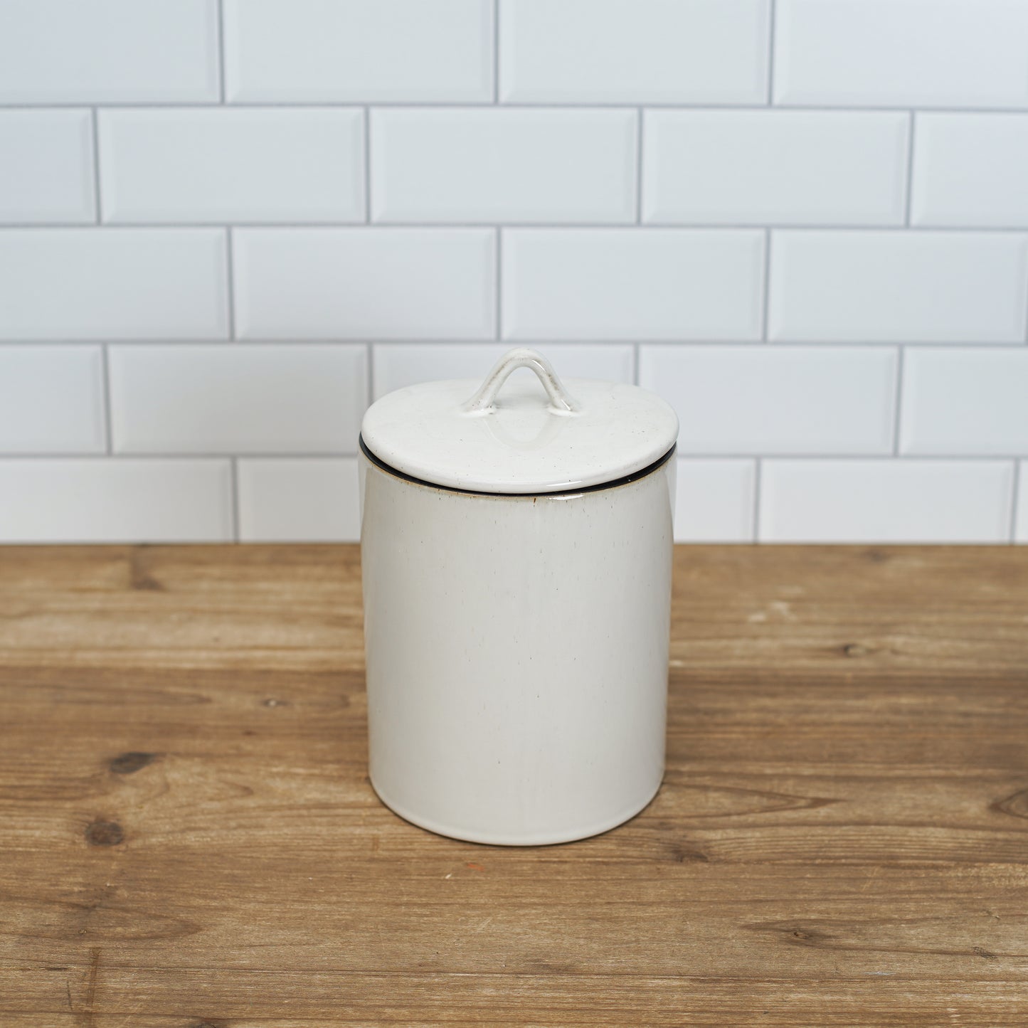 White Stoneware Canister