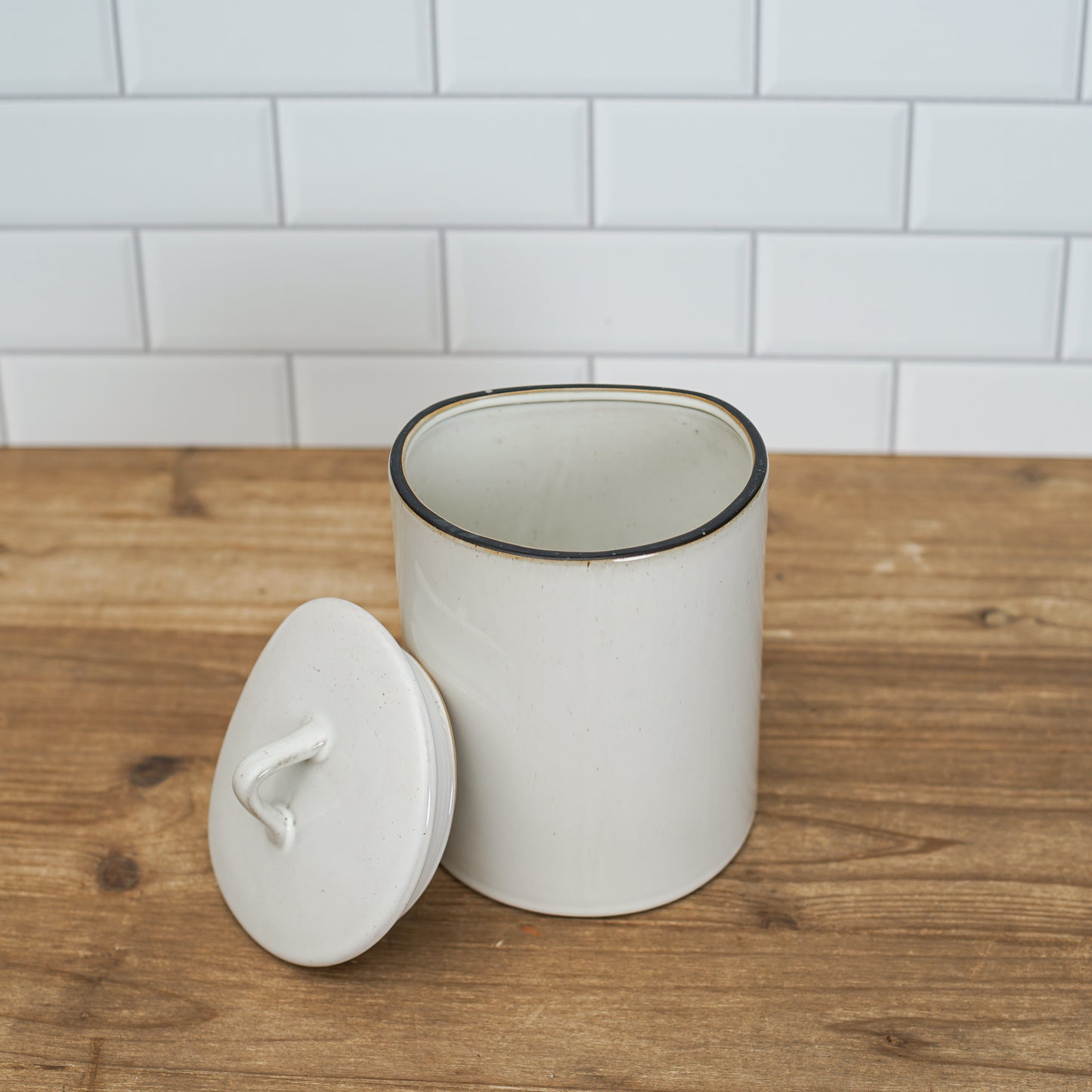 White Stoneware Canister