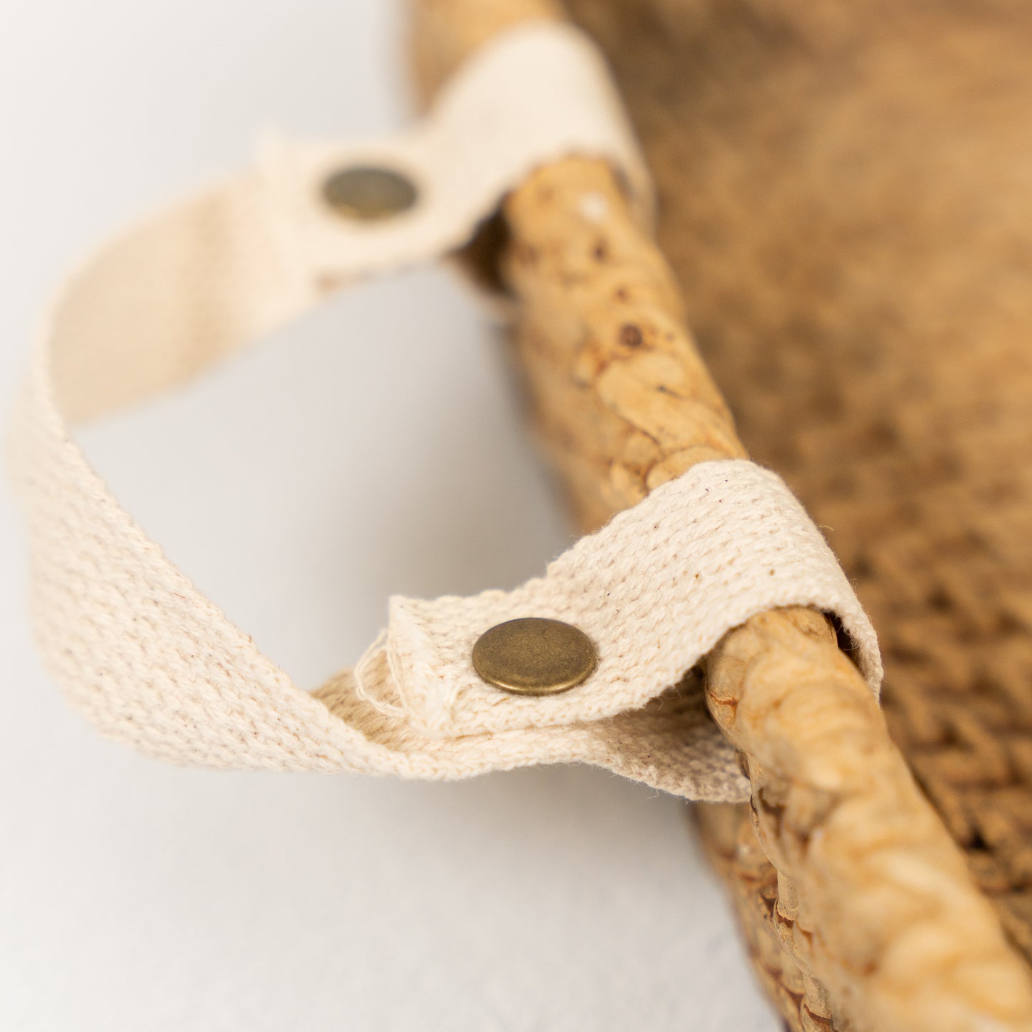 Cement Woven Tray with Strap Handles