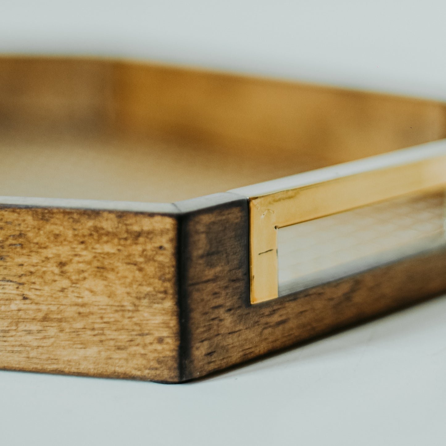 Wood Grid Mesh Decorative Trays