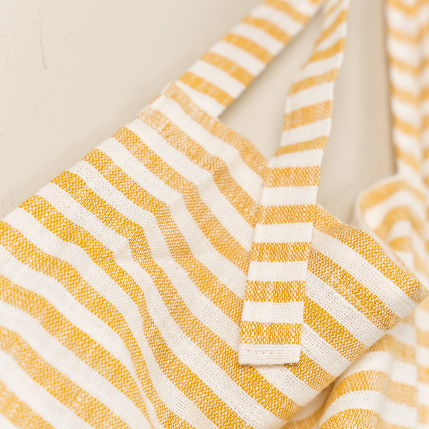 Yellow Striped Apron with Ruffle