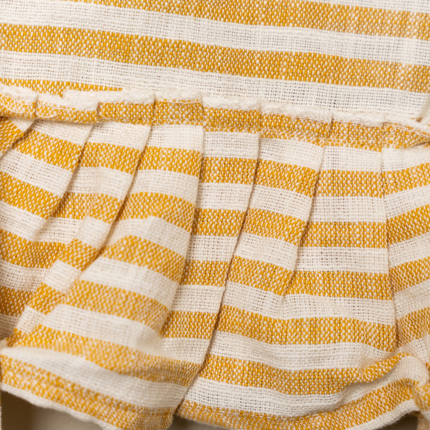 Yellow Striped Apron with Ruffle