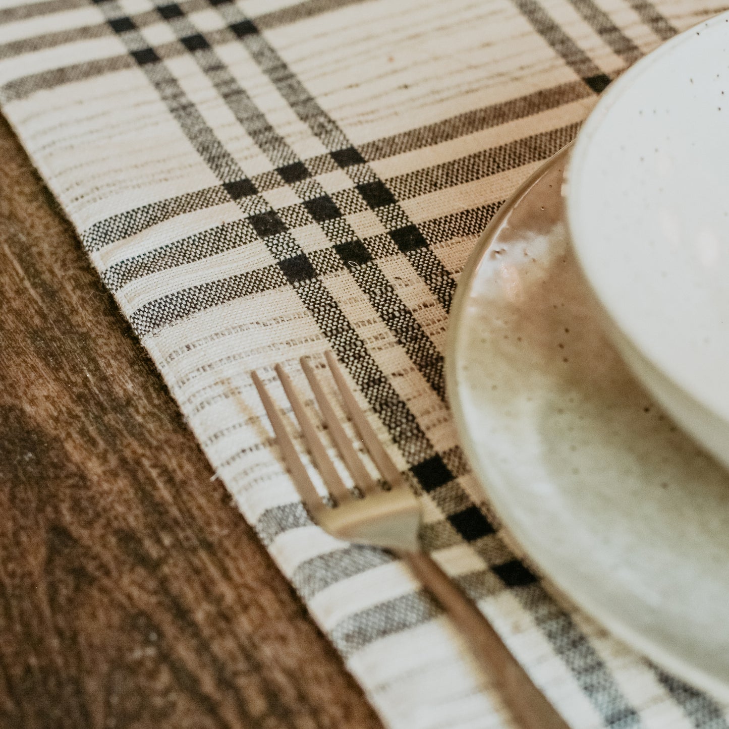 Black Plaid Table Runner