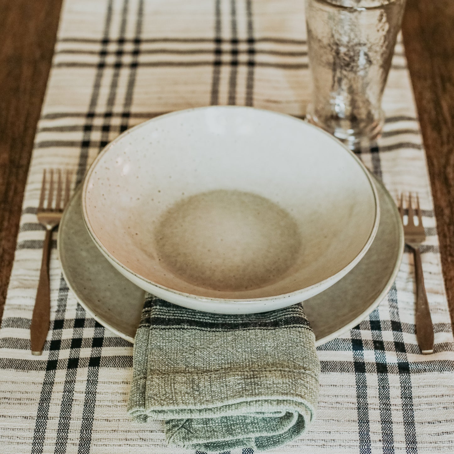 Black Plaid Table Runner