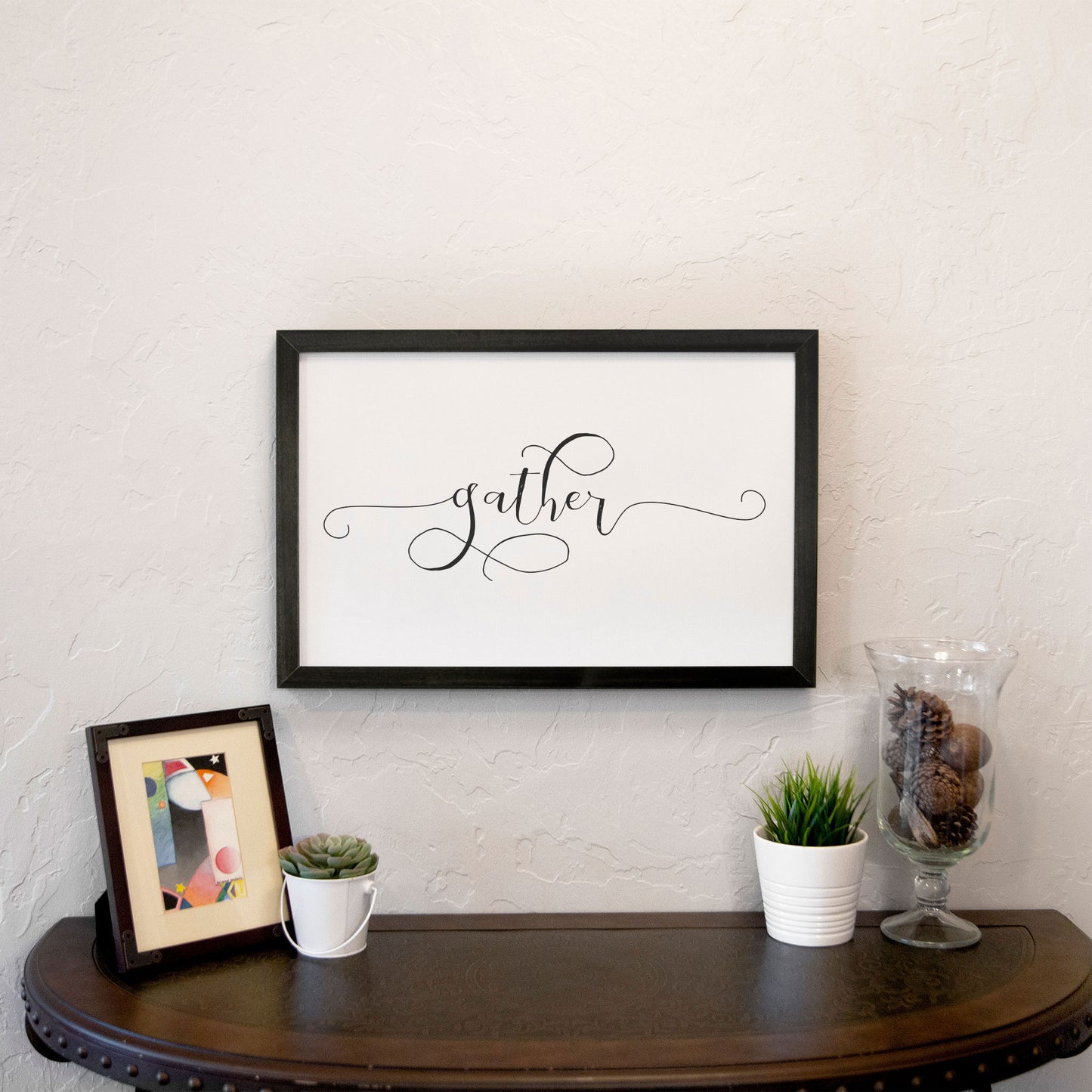 Wood Framed Sign - Gather