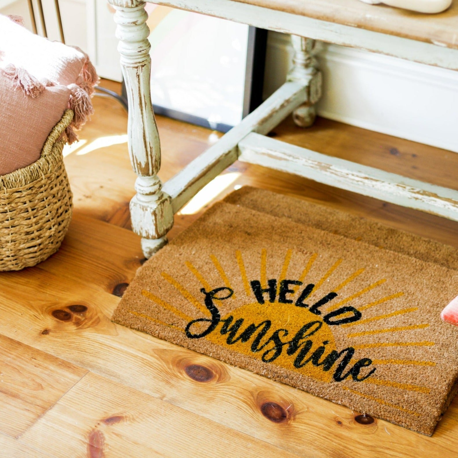 Custom Outdoor Hello Sunshine Doormat, Large Spring Outdoor Door