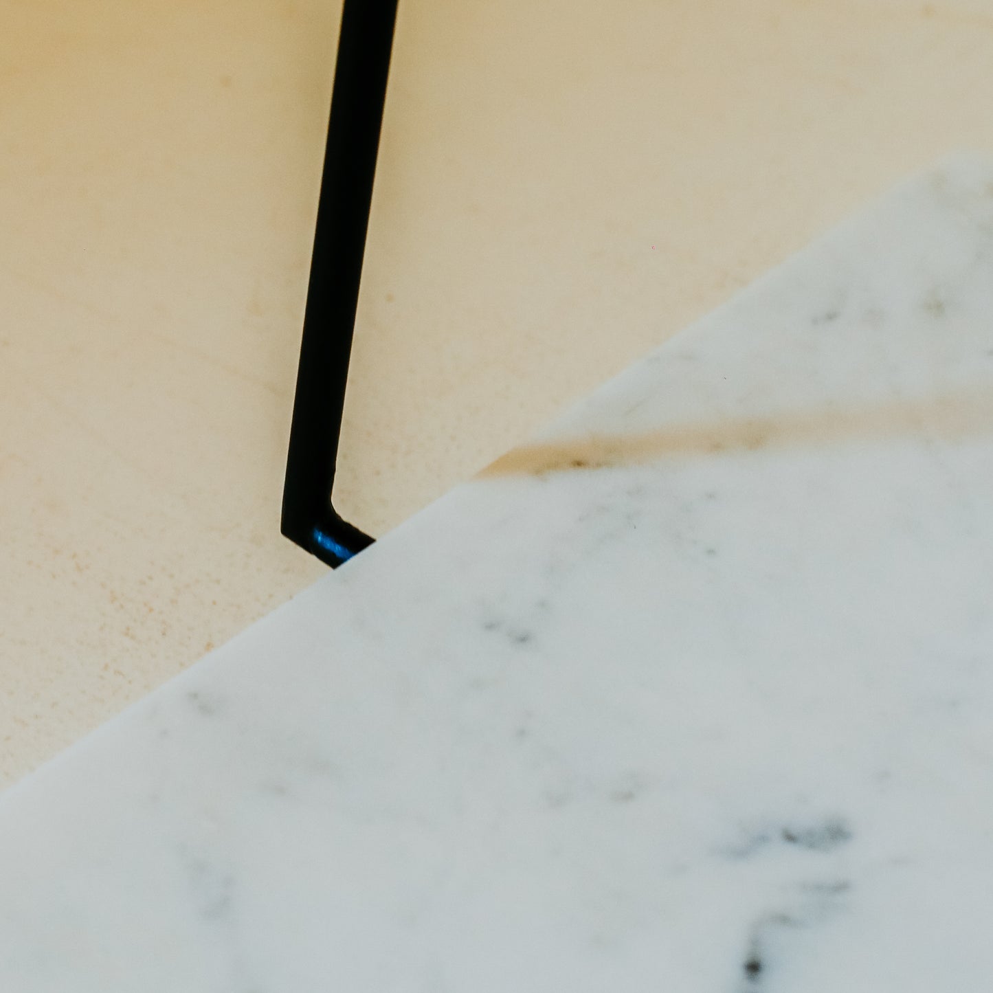 Marble Plate with Iron Handle