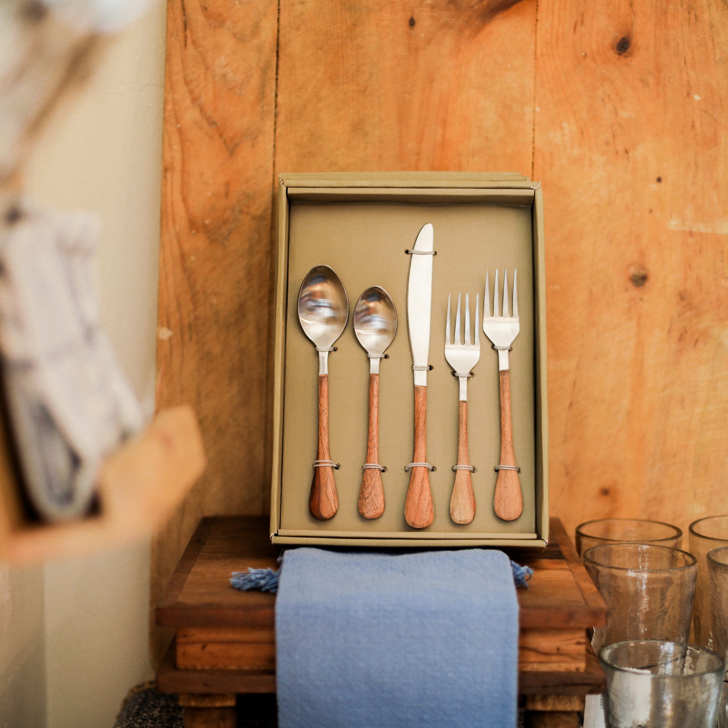 Wood Handled Stainless Flatware