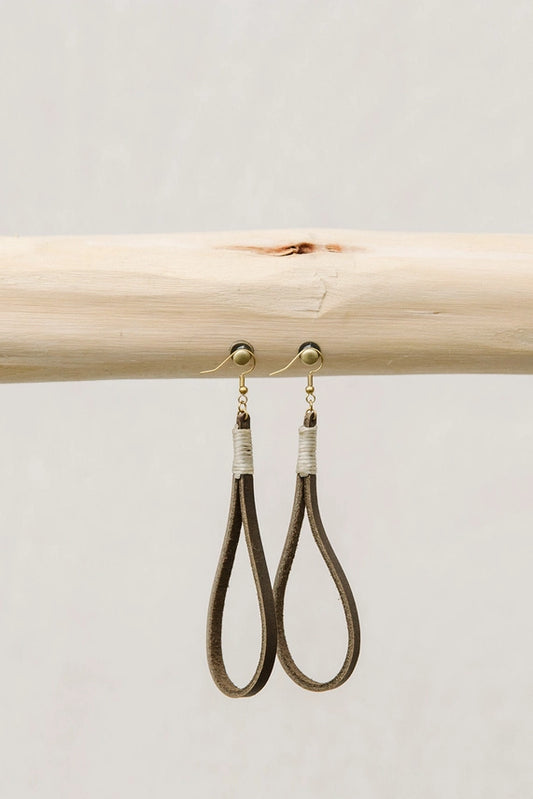 Handmade Leather Loop Earrings