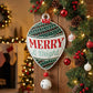 "Merry" Metal Ornament