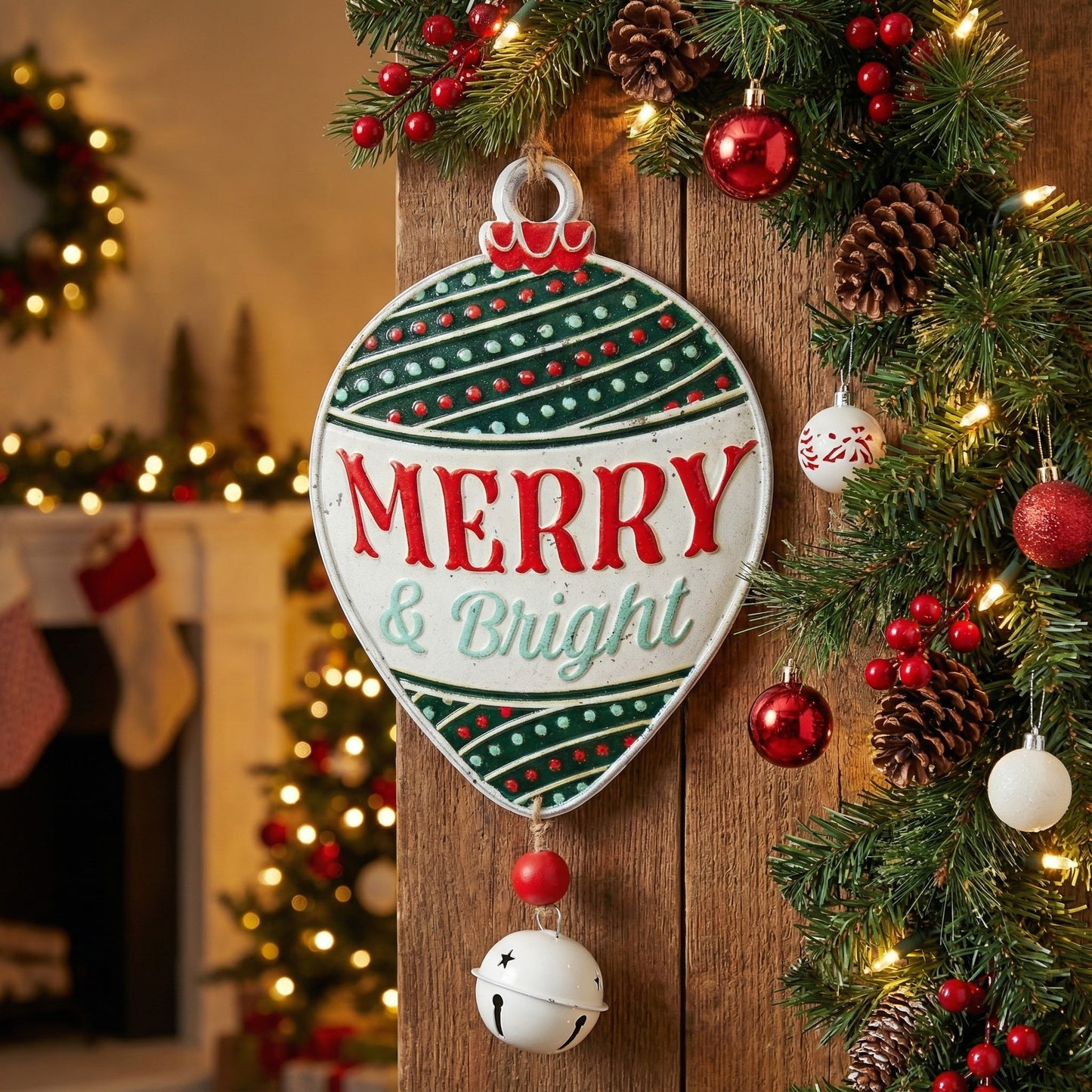 "Merry" Metal Ornament