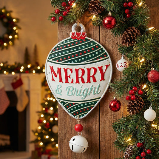 "Merry" Metal Ornament