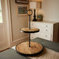Decorative Wood and Metal 2-Tier Tray