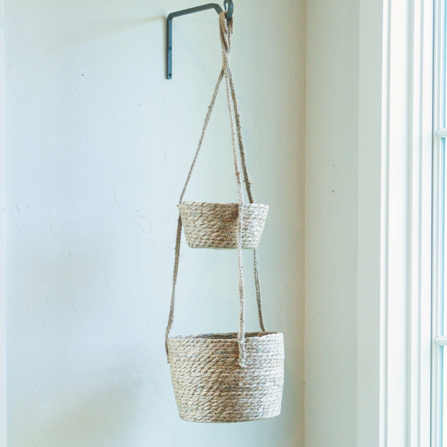 Woven Two-Tier Hanging Basket