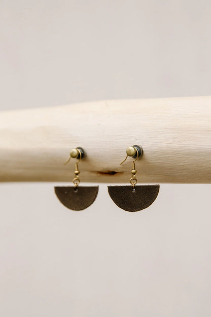 Half Circle Leather Earring