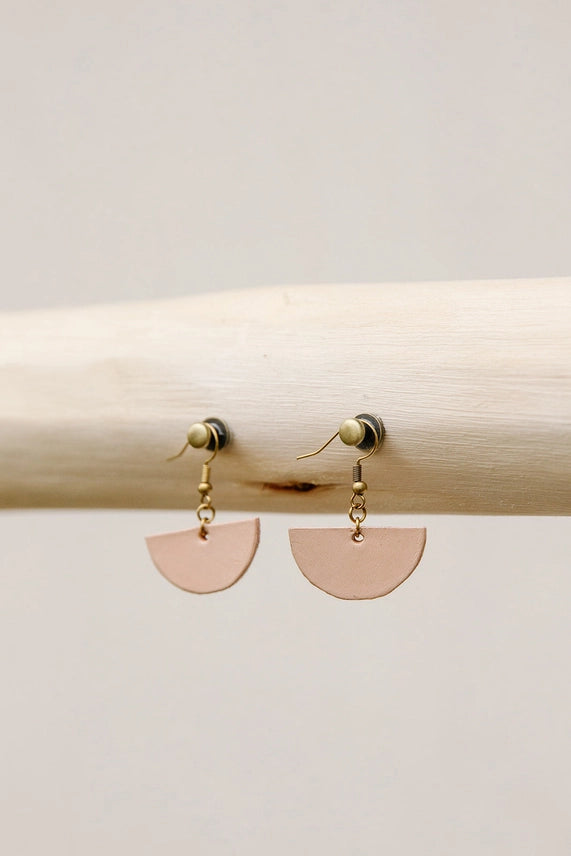Half Circle Leather Earring