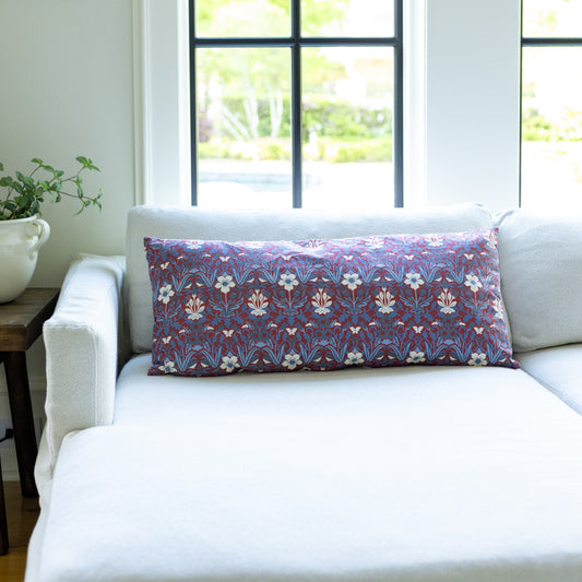 Lumbar Pillow with Floral Pattern