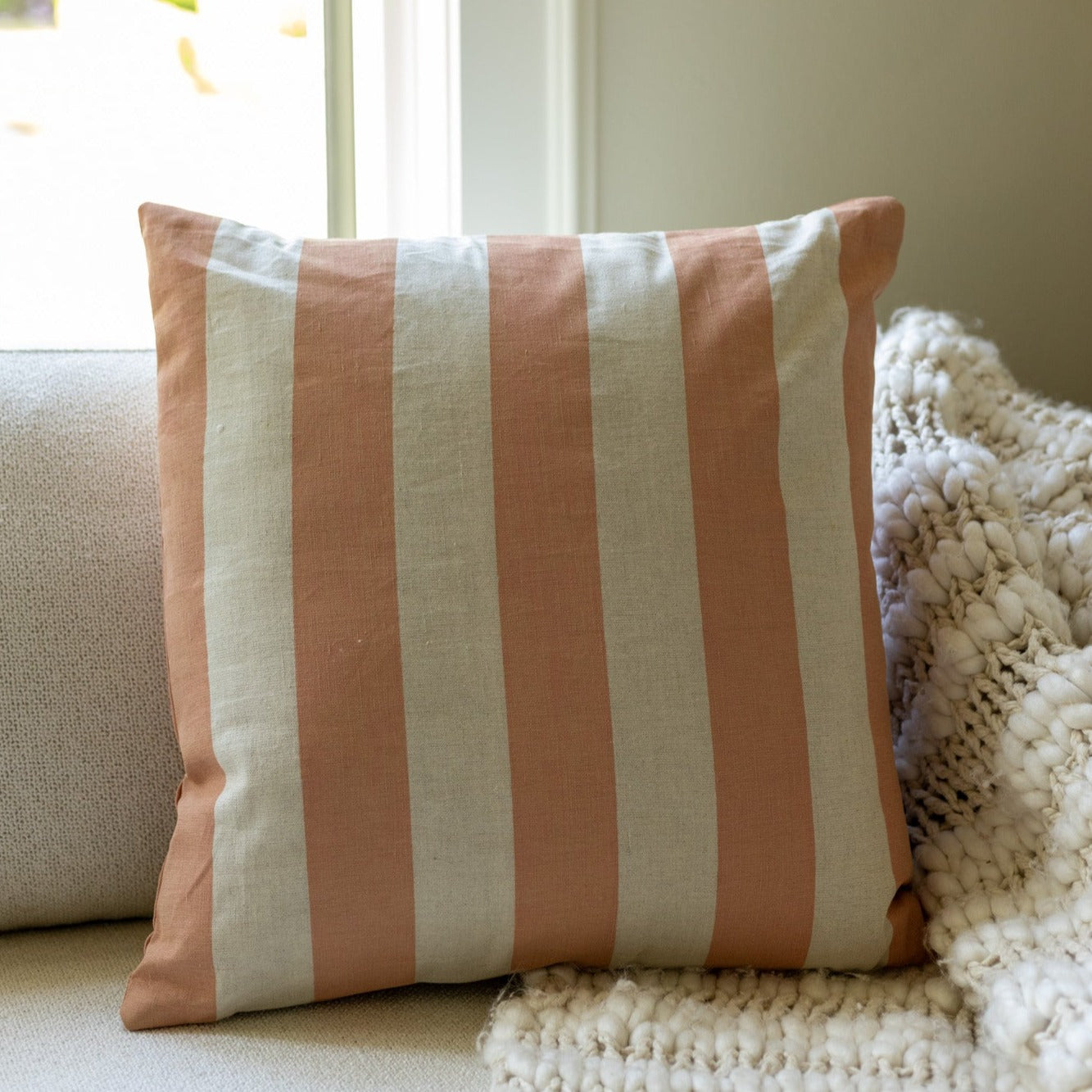 Pink Striped Pillow