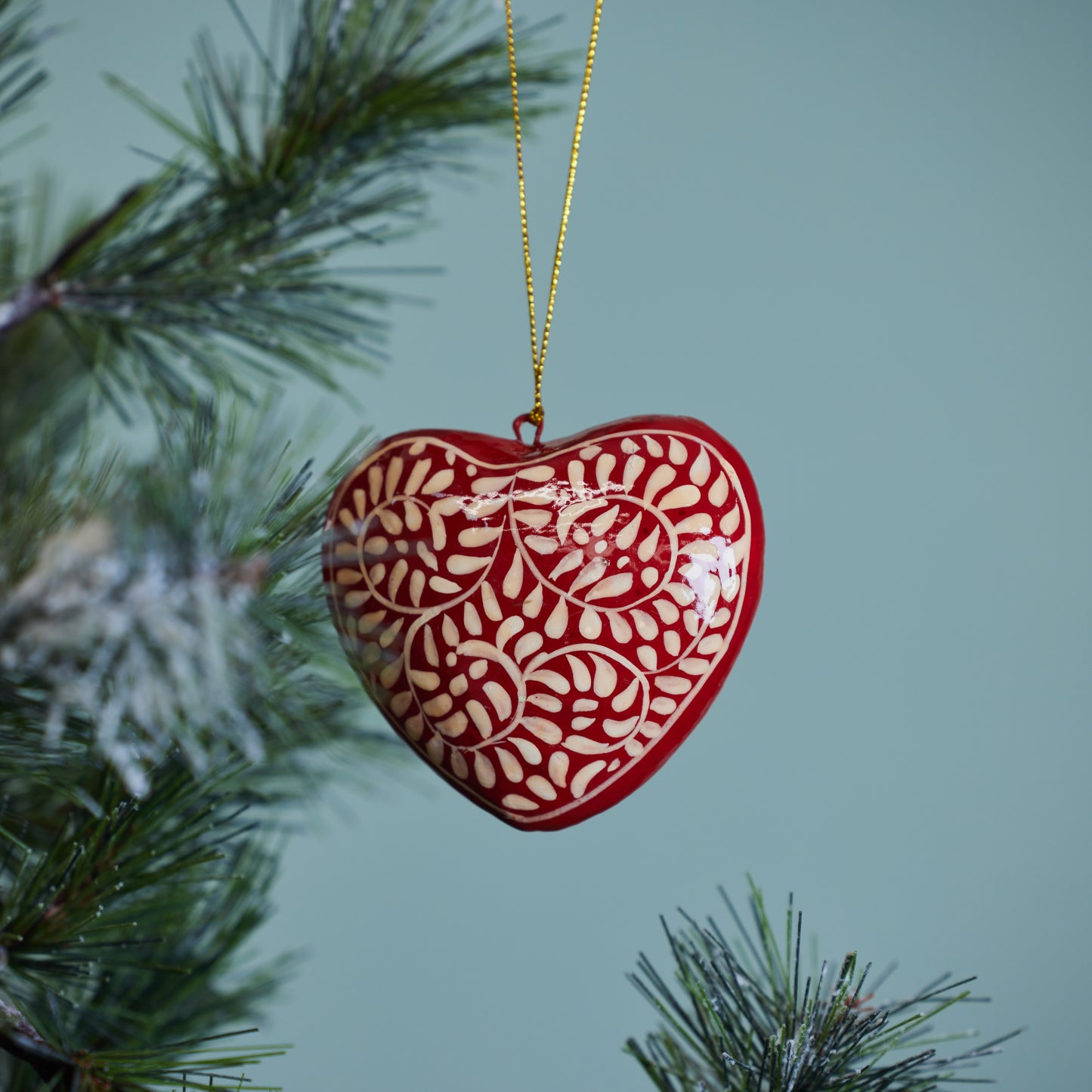 Paper Mache Heart Ornament
