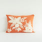 Lumbar Pillow with Embroidered Flowers