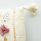 Embroidered Pillow with Tassels
