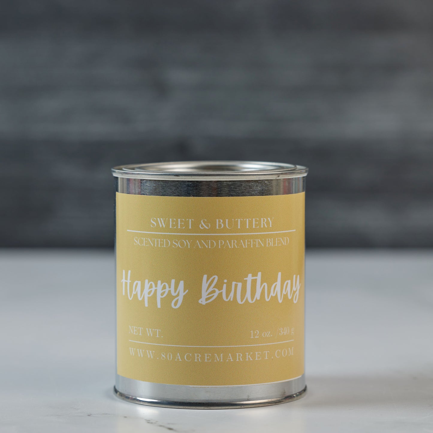 Happy Birthday Tin Candle