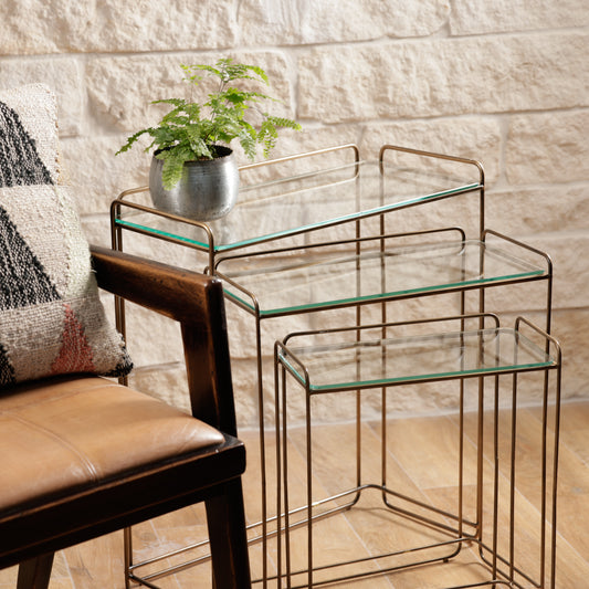 Antique Brass Side Table