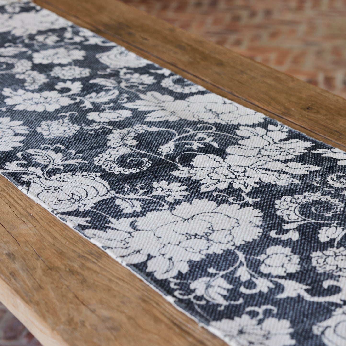 Black Floral Table Runner