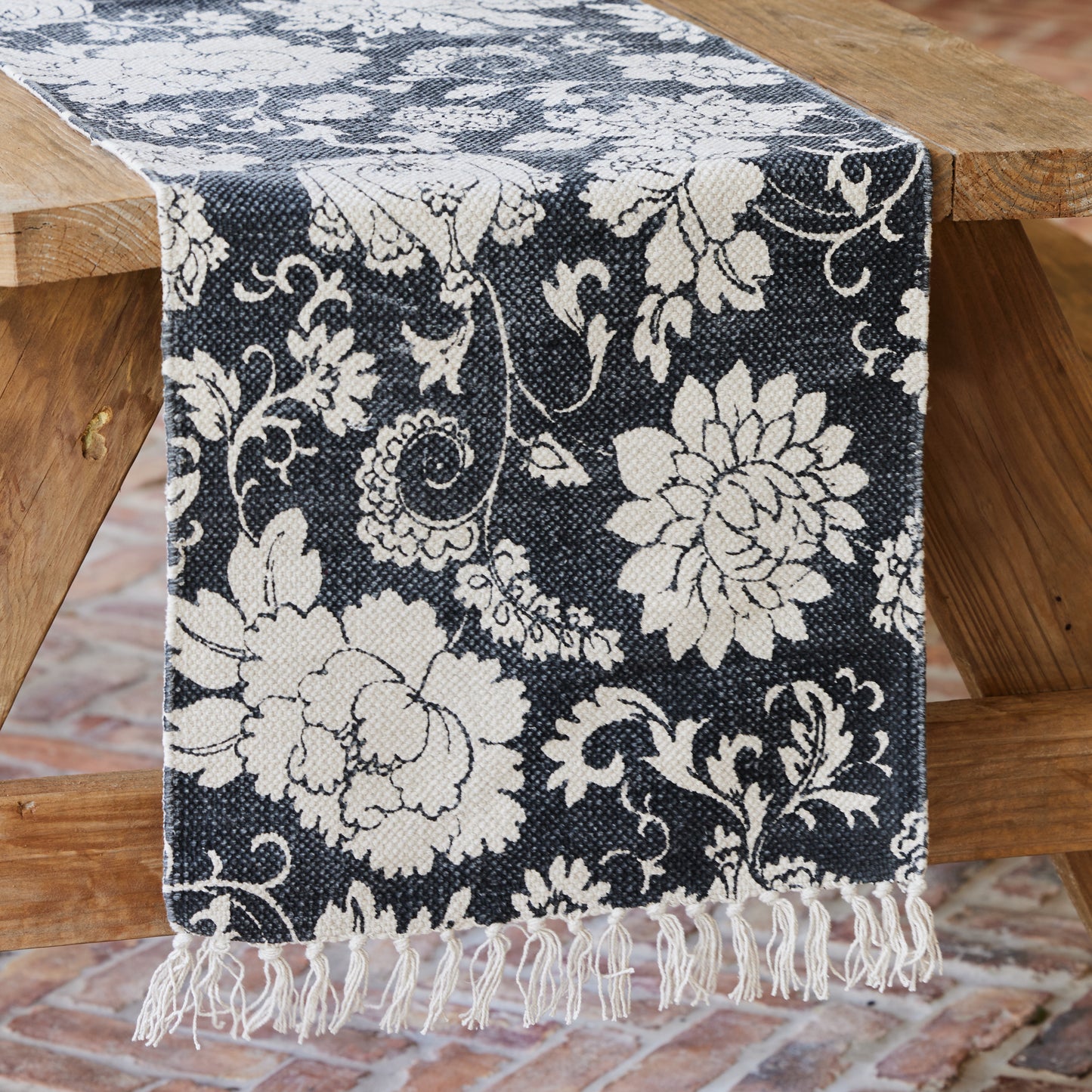 Black Floral Table Runner