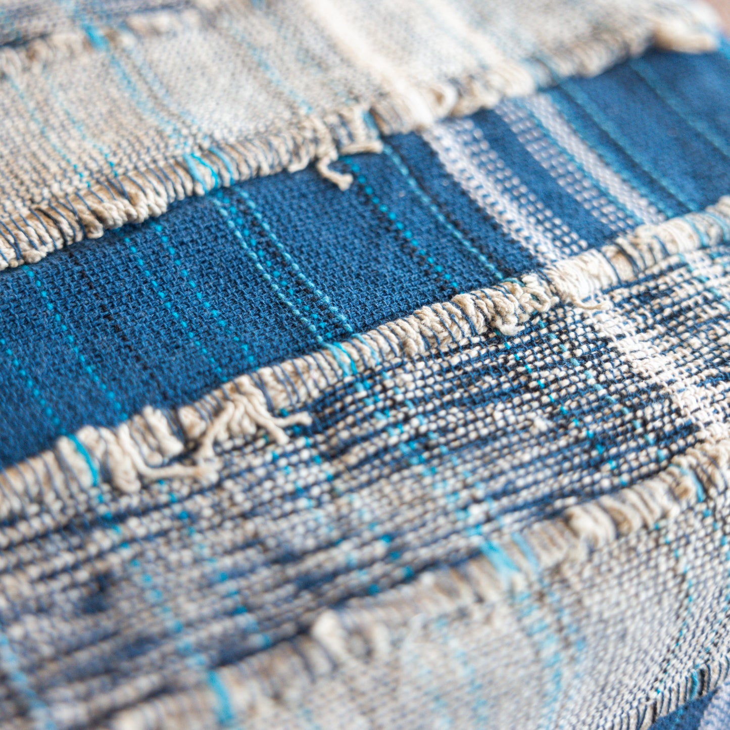 Blue Two-Toned Woven Table Runner