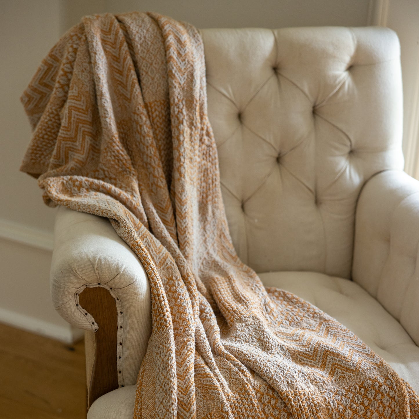 Knit Throw with Fringe