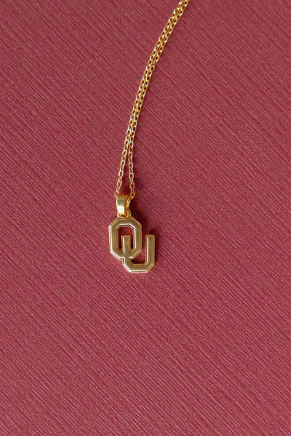 Collegiate Gold Logo Charm Necklace