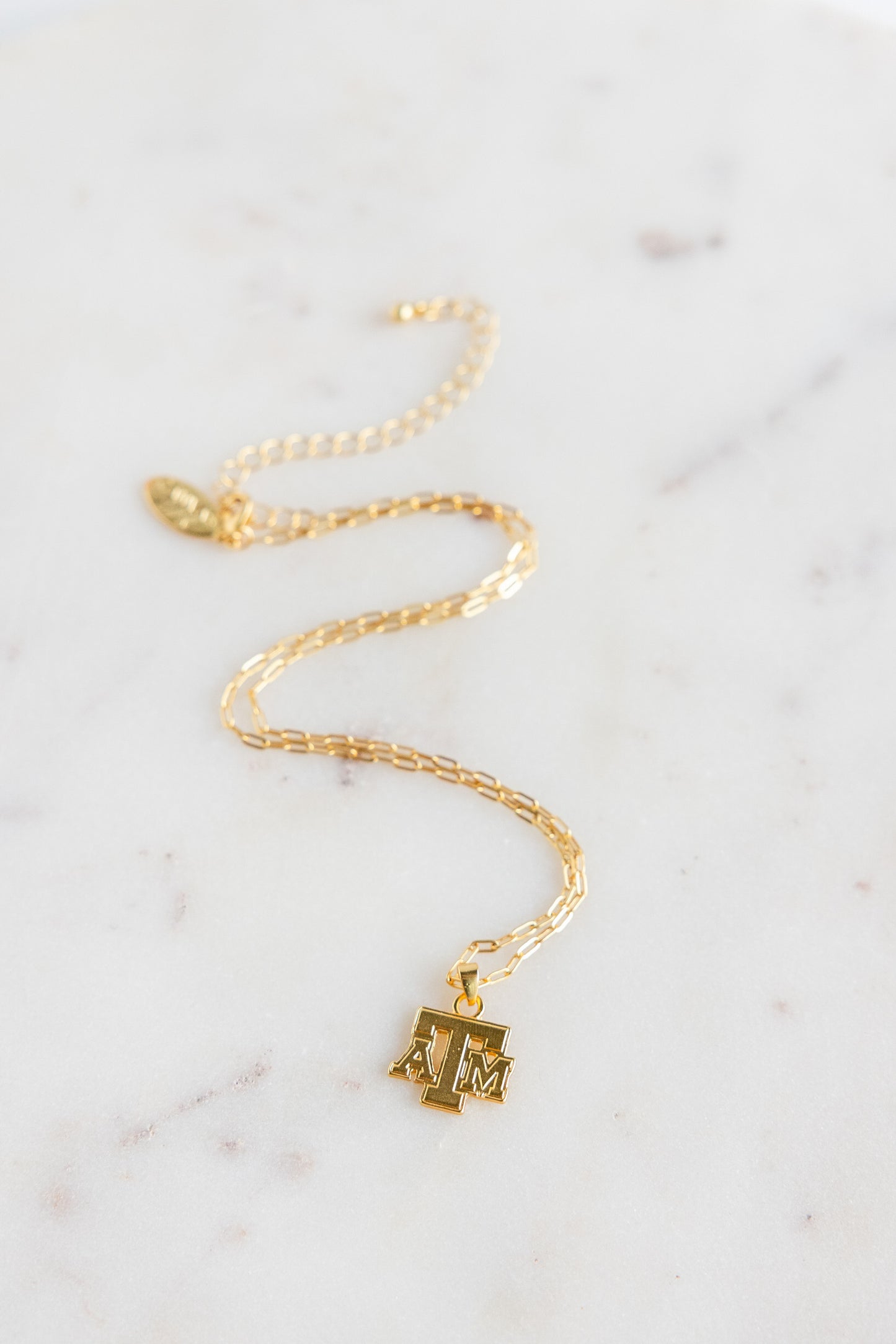 Collegiate Gold Logo Charm Necklace