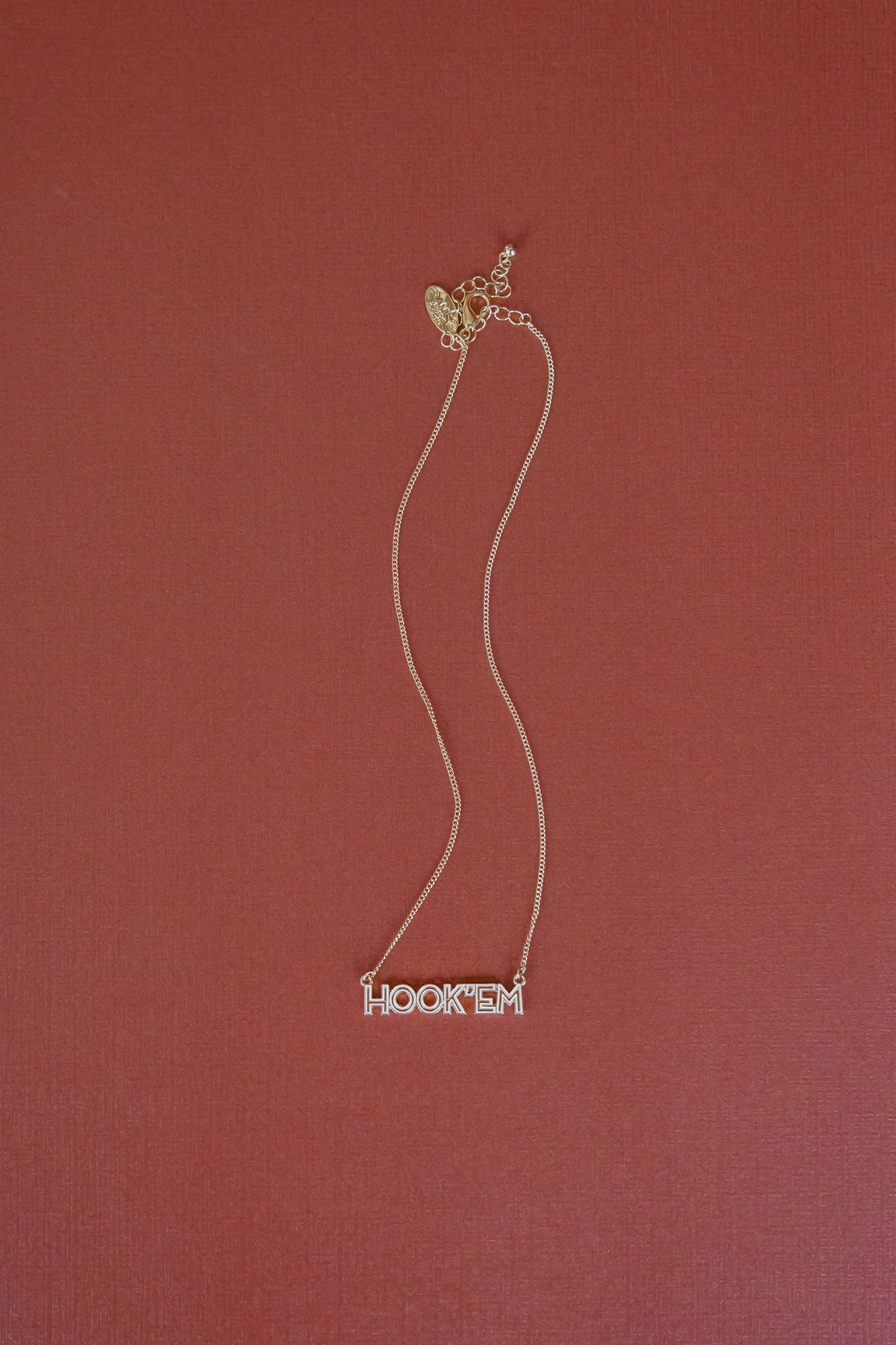 “Hook ’Em” Enamel Necklace
