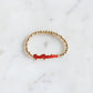 Red Raiders Gold Beaded Bracelet