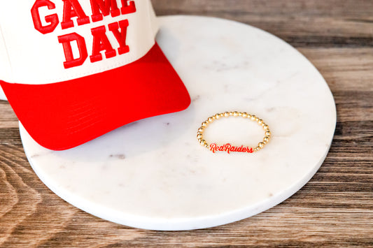 Red Raiders Gold Beaded Bracelet