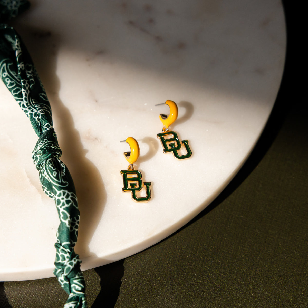 Collegiate Logo Enamel Huggie Hoop Earrings
