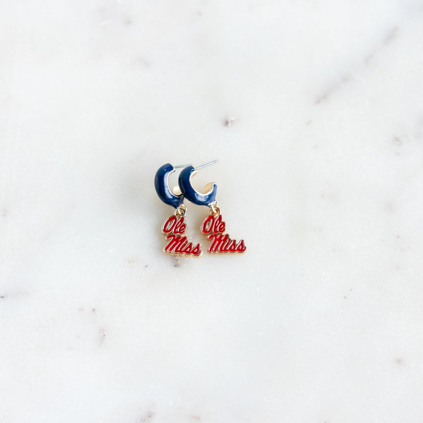 Collegiate Logo Enamel Huggie Hoop Earrings