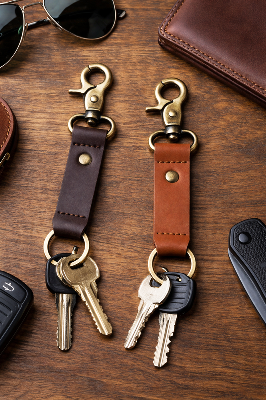 Leather & Metal Keychain