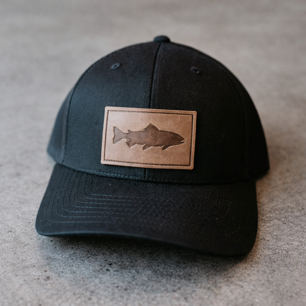Leather Fish Patch Trucker Hat
