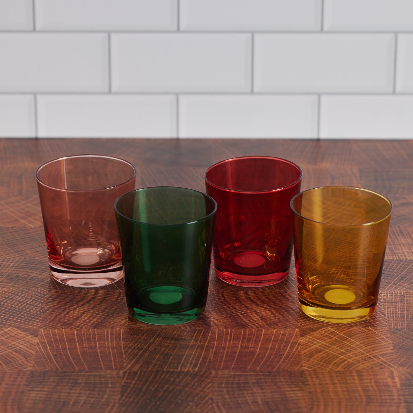 Colorful Low Ball Drinking Glass