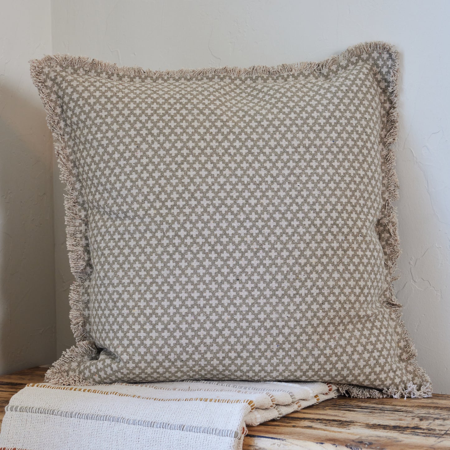 Cotton Cross Pattern Pillow