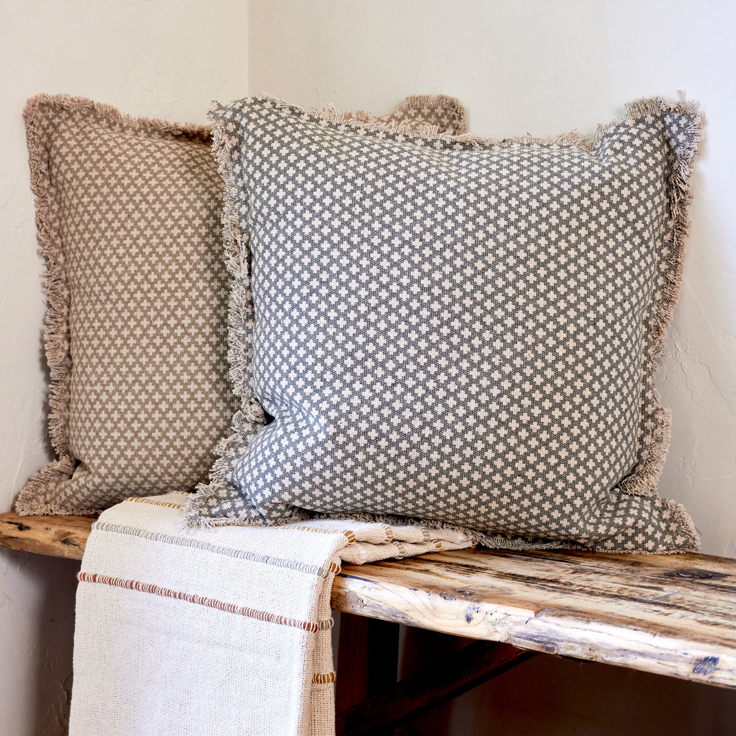 Cotton Cross Pattern Pillow