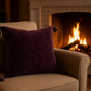 Purple Quilted Velvet Pillow